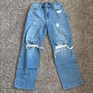 Hollister Light Blue Ripped Boyfriend Jeans